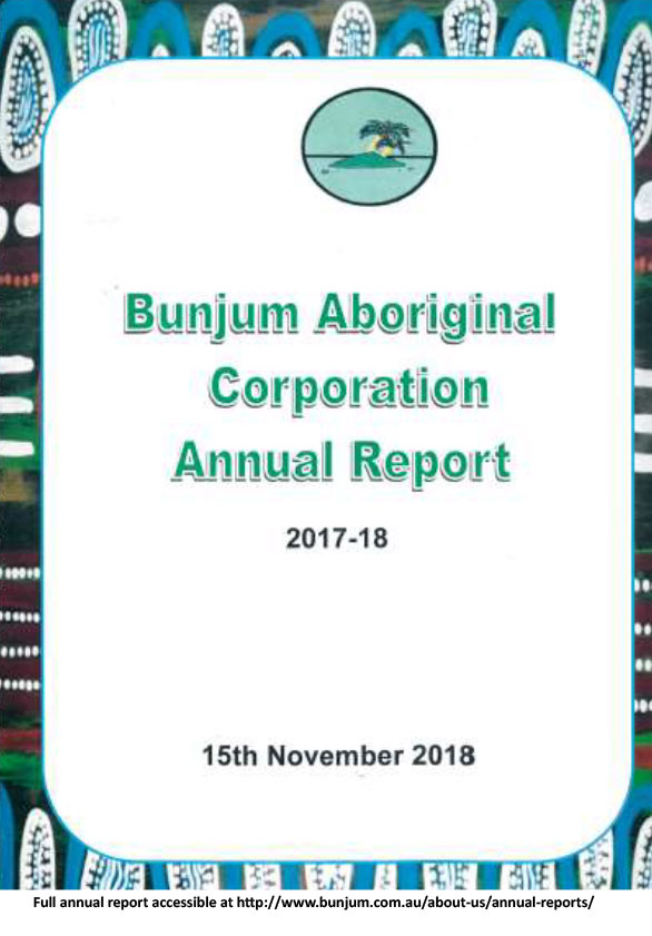 2018 Bunjum Aboriginal Corporation Annual Report